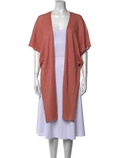 Pre-owned Eskandar Linen Open Front Sweater In Orange