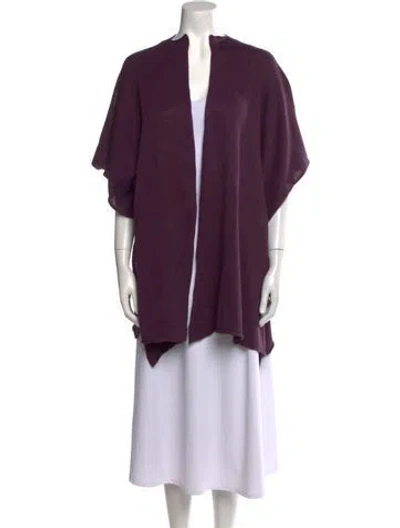 Pre-owned Eskandar Linen Open Front Sweater In Purple