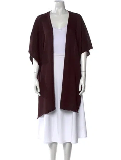 Pre-owned Eskandar Linen Open Front Sweater In Purple