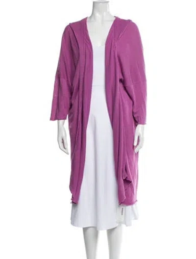 Pre-owned Eskandar Linen Open Front Sweater In Purple