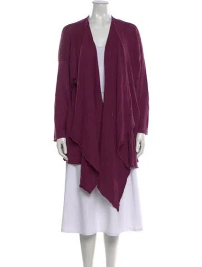 Pre-owned Eskandar Linen Open Front Sweater In Purple