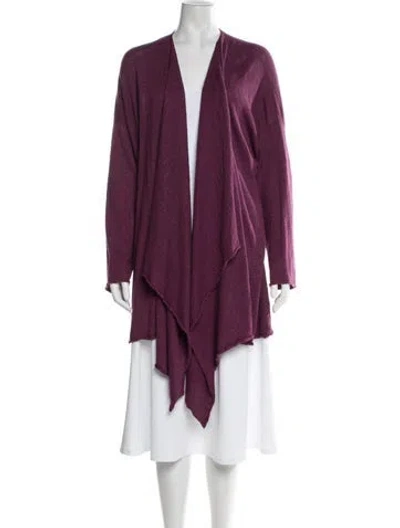 Pre-owned Eskandar Linen Open Front Sweater In Purple