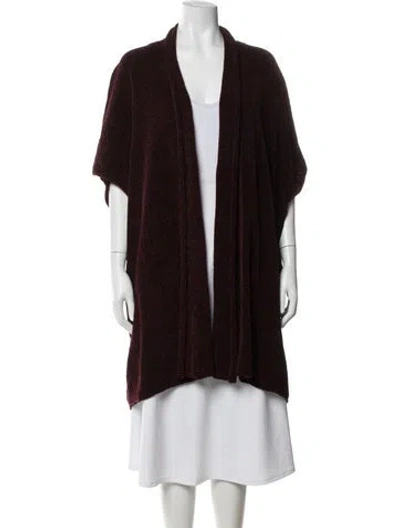 Pre-owned Eskandar Linen Open Front Sweater In Purple