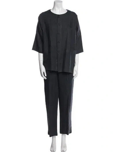 Pre-owned Eskandar Linen Pant Set In Blue