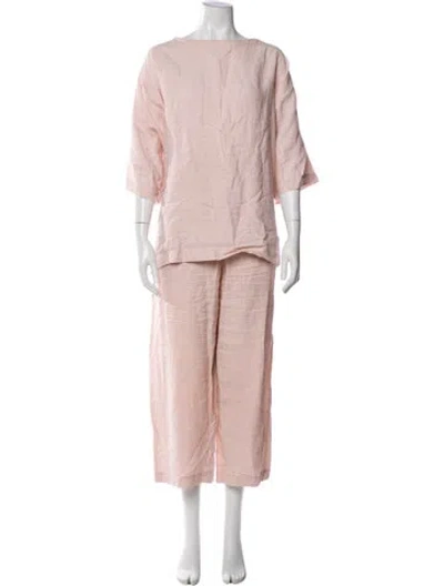 Pre-owned Eskandar Linen Pant Set In Pink