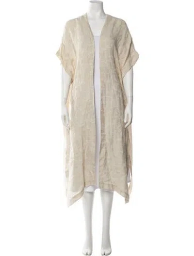Pre-owned Eskandar Linen Patterned Coat In Neutrals