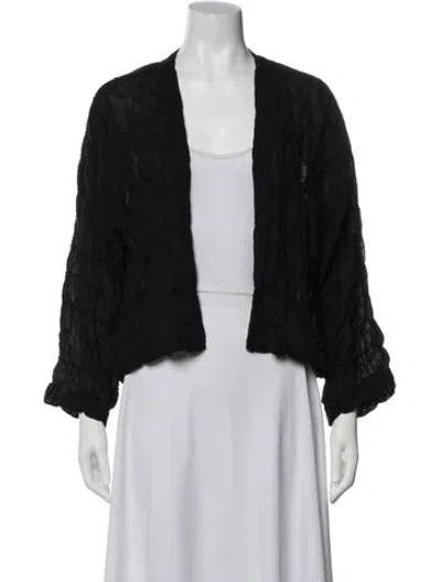 Pre-owned Eskandar Linen Patterned Jacket In Black