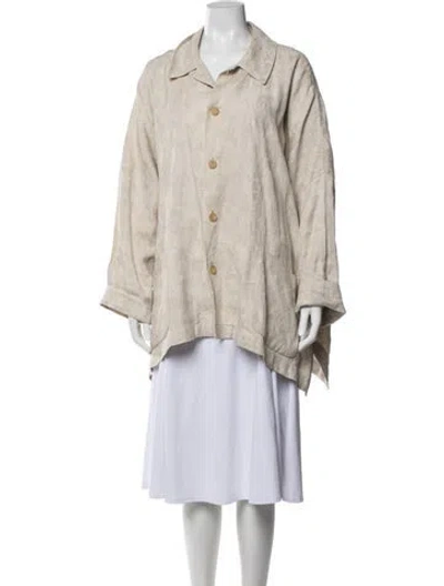 Pre-owned Eskandar Linen Patterned Jacket In Neutral