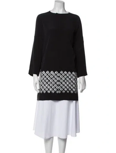 Pre-owned Eskandar Linen Patterned Top In Blue