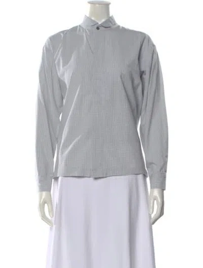 Pre-owned Eskandar Linen Patterned Top In White