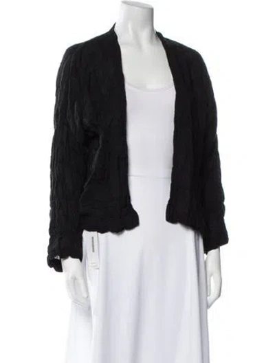 Pre-owned Eskandar Linen Plaid Print Evening Jacket In Black
