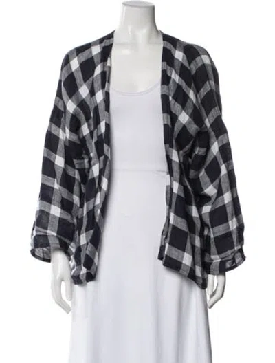 Pre-owned Eskandar Linen Plaid Print Jacket In Multi