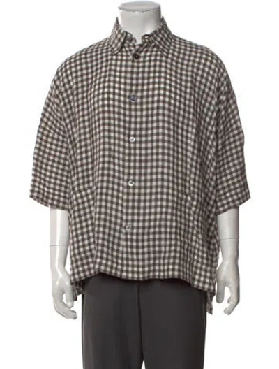 Pre-owned Eskandar Linen Plaid Print Shirt In Multicolor