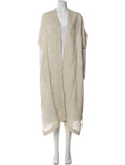 Pre-owned Eskandar Linen Printed Coat In Neutral