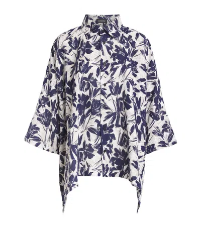 Eskandar Linen Printed Wide Shirt
