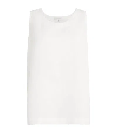 Eskandar Linen Round-neck Tank Top In White