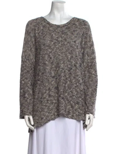 Pre-owned Eskandar Linen Scoop Neck Sweater In Black