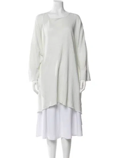 Pre-owned Eskandar Linen Scoop Neck Sweater In Green