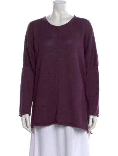 Pre-owned Eskandar Linen Scoop Neck Sweater In Purple