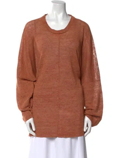 Pre-owned Eskandar Linen Scoop Neck Sweatshirt In Orange
