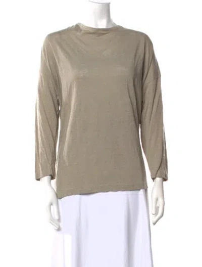 Pre-owned Eskandar Linen Scoop Neck Top In Neutral