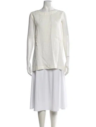 Pre-owned Eskandar Linen Scoop Neck Top In Neutrals