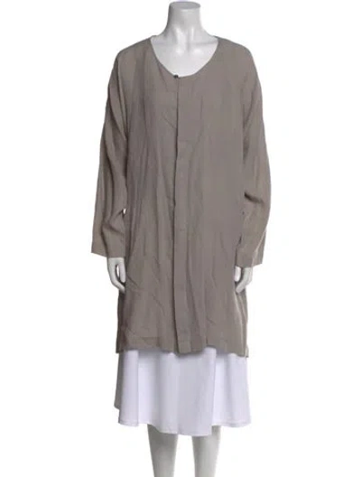 Pre-owned Eskandar Linen Scoop Neck Tunic In Gray