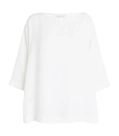 Eskandar Linen Scoop-neck Tunic In White
