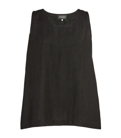 Eskandar Linen Shell Top In Black