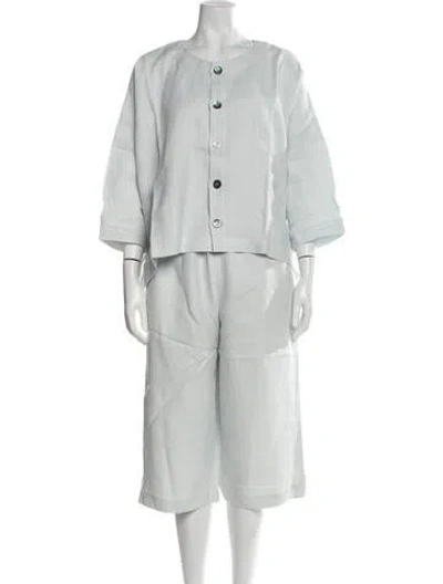 Pre-owned Eskandar Linen Skirt Set In Green