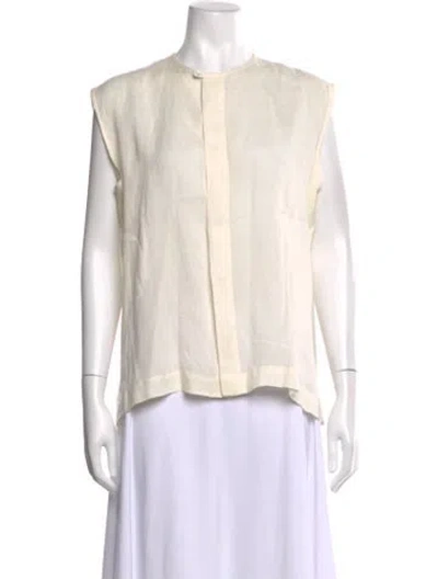 Pre-owned Eskandar Linen Sleeveless Top In Neutral