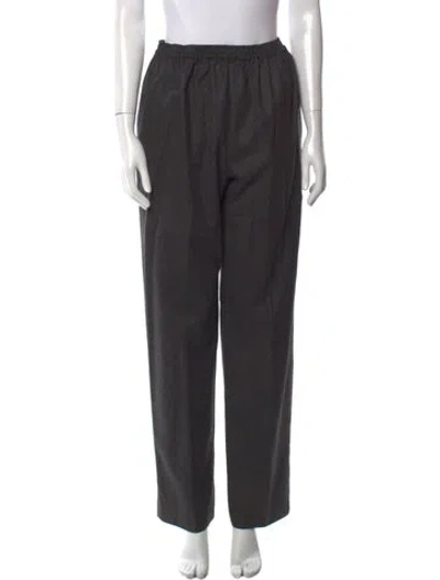 Pre-owned Eskandar Linen Straight Leg Pants In Gray