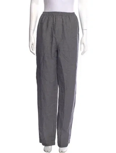 Pre-owned Eskandar Linen Straight Leg Pants In Gray