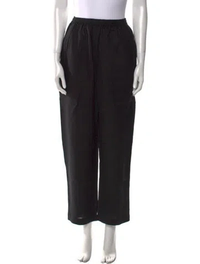 Pre-owned Eskandar Linen Straight Leg Pants W/ Tags In Black