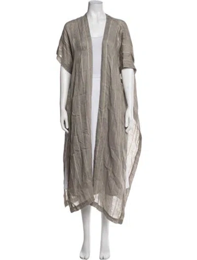 Pre-owned Eskandar Linen Striped Jacket In Grey