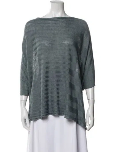 Pre-owned Eskandar Linen Striped Sweater In Blue