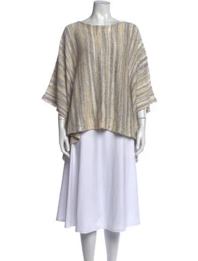 Pre-owned Eskandar Linen Striped Sweater In Neutrals