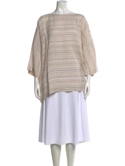 Pre-owned Eskandar Linen Striped Top In Neutral
