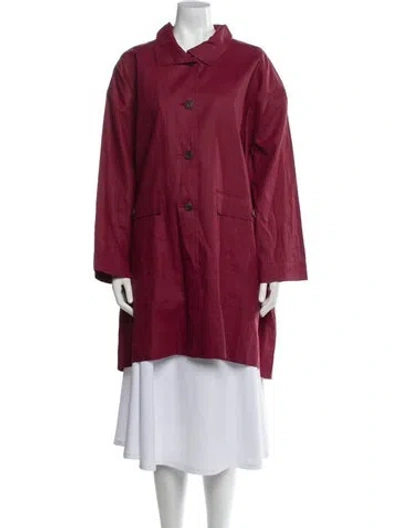 Pre-owned Eskandar Linen Trench Coat In Red