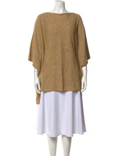 Pre-owned Eskandar Linen Tweed Pattern Sweater In Green