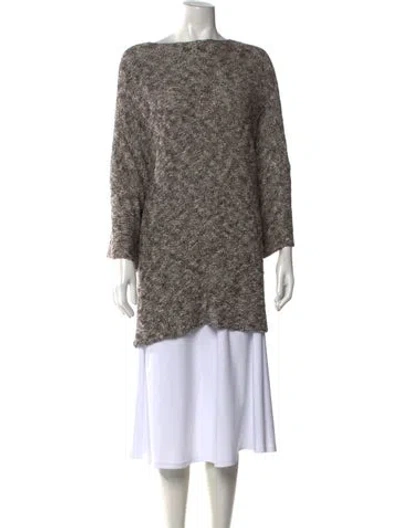 Pre-owned Eskandar Linen Tweed Pattern Sweater In Multicolor