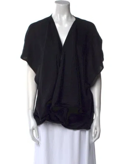 Pre-owned Eskandar Linen V-neck Sweater In Black