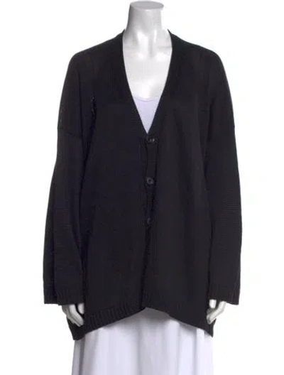 Pre-owned Eskandar Linen V-neck Sweater In Black