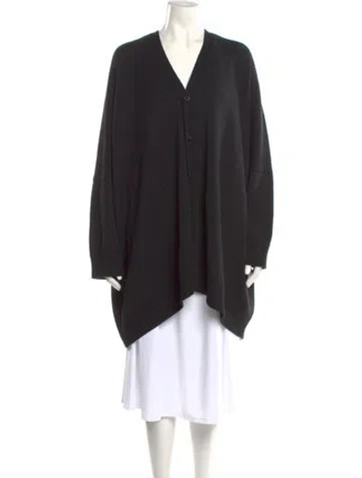 Pre-owned Eskandar Linen V-neck Sweater In Black