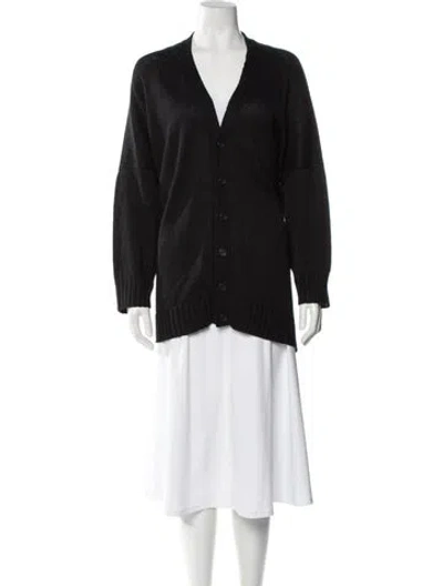 Pre-owned Eskandar Linen V-neck Sweater In Black