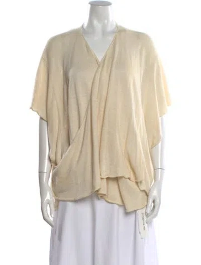 Pre-owned Eskandar Linen V-neck Sweater In Neutral