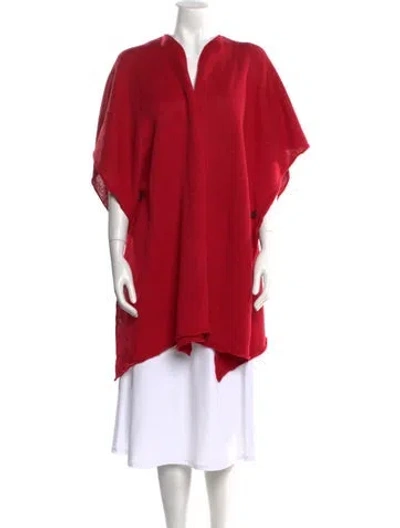 Pre-owned Eskandar Linen V-neck Sweater In Red