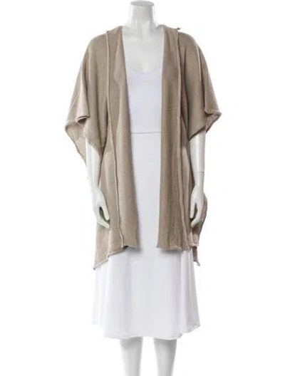 Pre-owned Eskandar Linen V-neck Sweater W/ Tags In Neutral