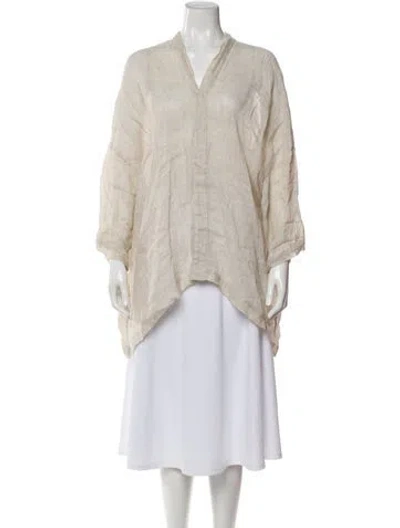 Pre-owned Eskandar Linen V-neck Tunic In Neutral