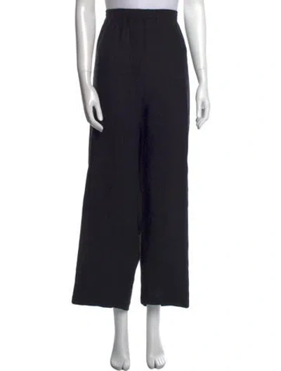 Pre-owned Eskandar Linen Wide Leg Pants In Black